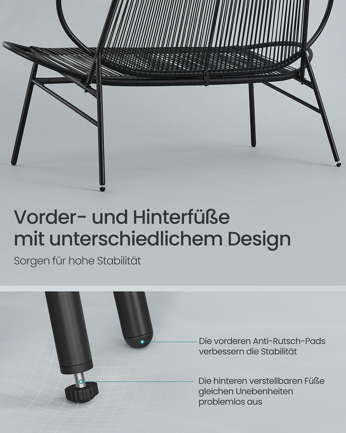 Garden bench from PE ROTAN - 70 x 138.5 x 79 cm - Weather resistant