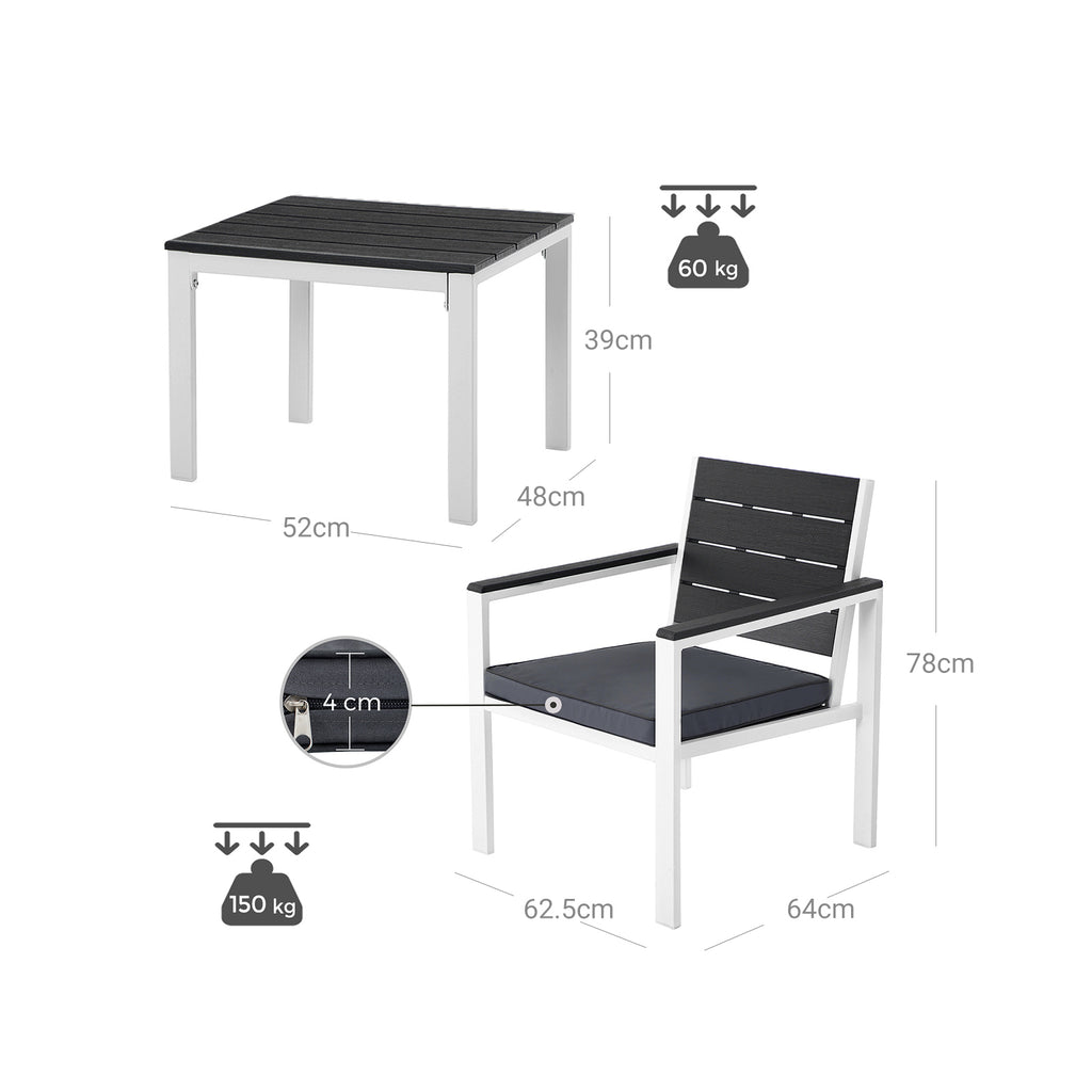 Garden furniture - Smoke gray and white