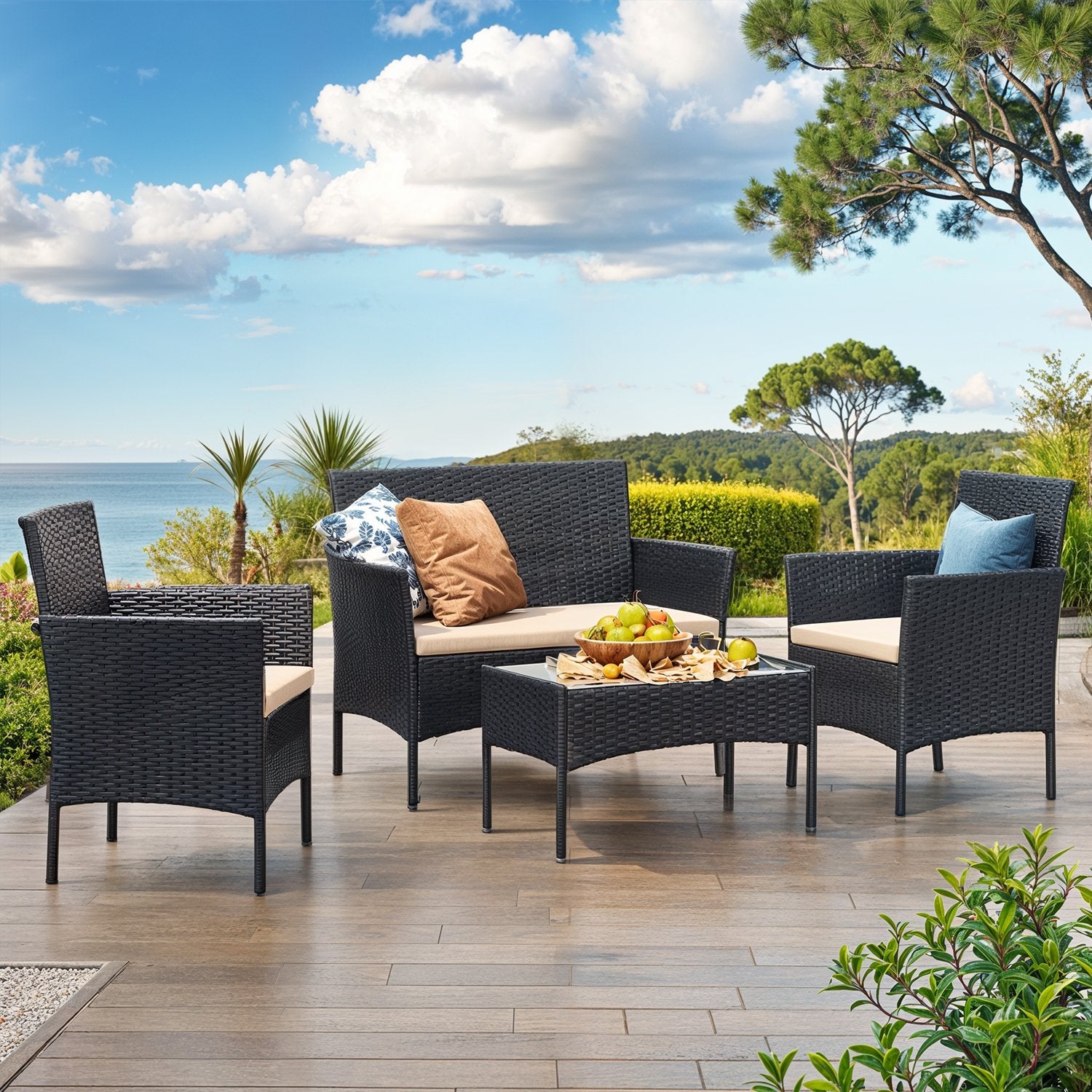 Balonset - Garden furniture set from PE Polyrotan, compact and stylish