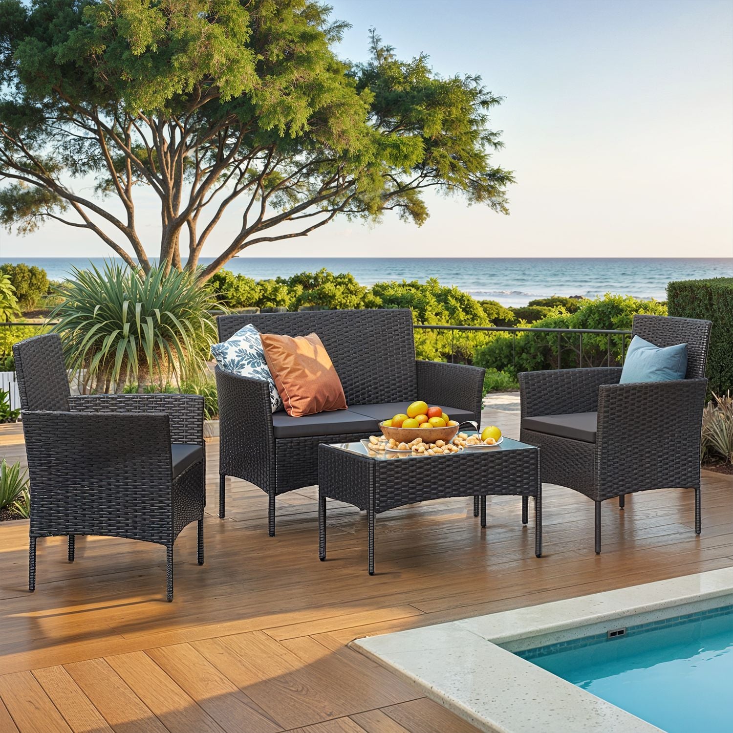 Balonset - Garden furniture set from PE Polyrotan, compact and stylish