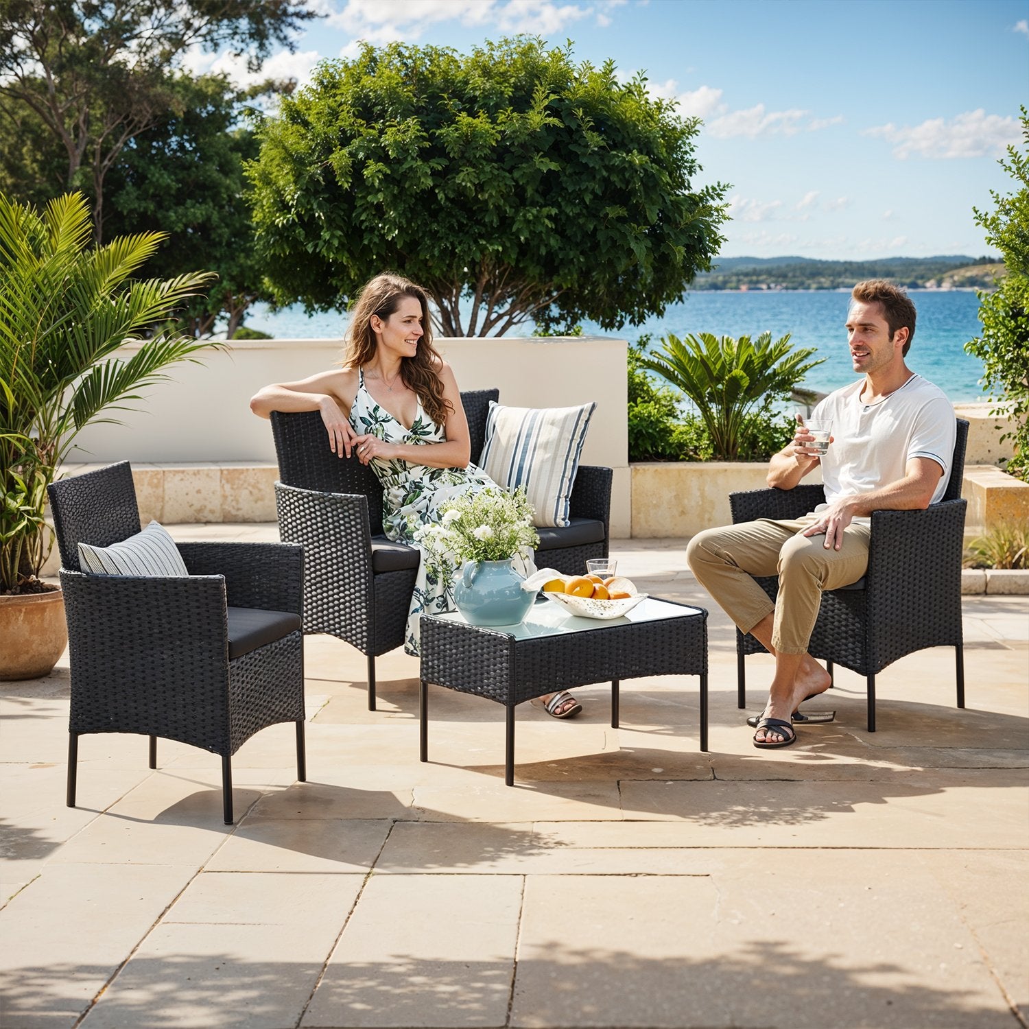 Balonset - Garden furniture set from PE Polyrotan, compact and stylish