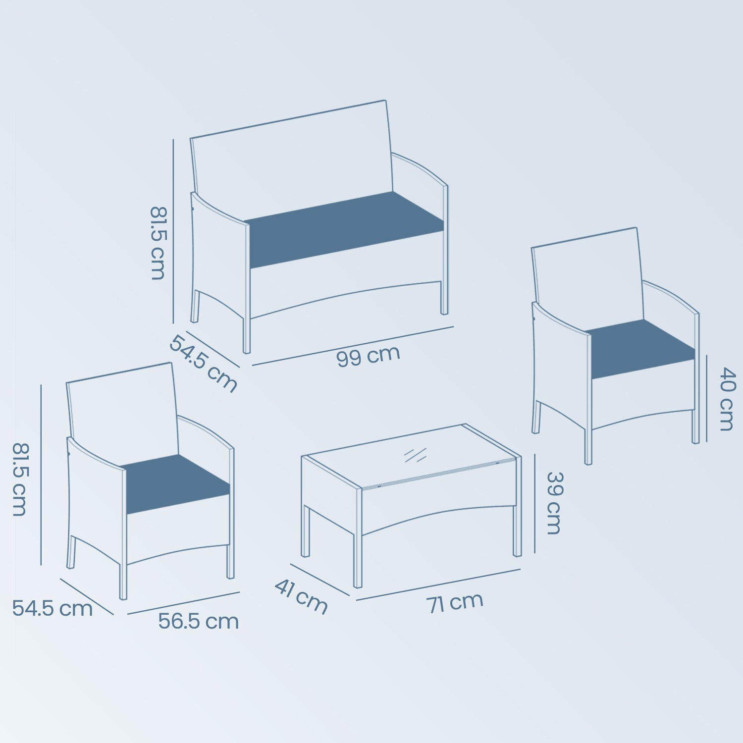 Balonset - Garden furniture set from PE Polyrotan, compact and stylish