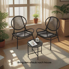 Balcony furniture set of 3 - garden set with table and 2 chairs, PE polyrotan