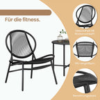 Balcony furniture set of 3 - garden set with table and 2 chairs, PE polyrotan
