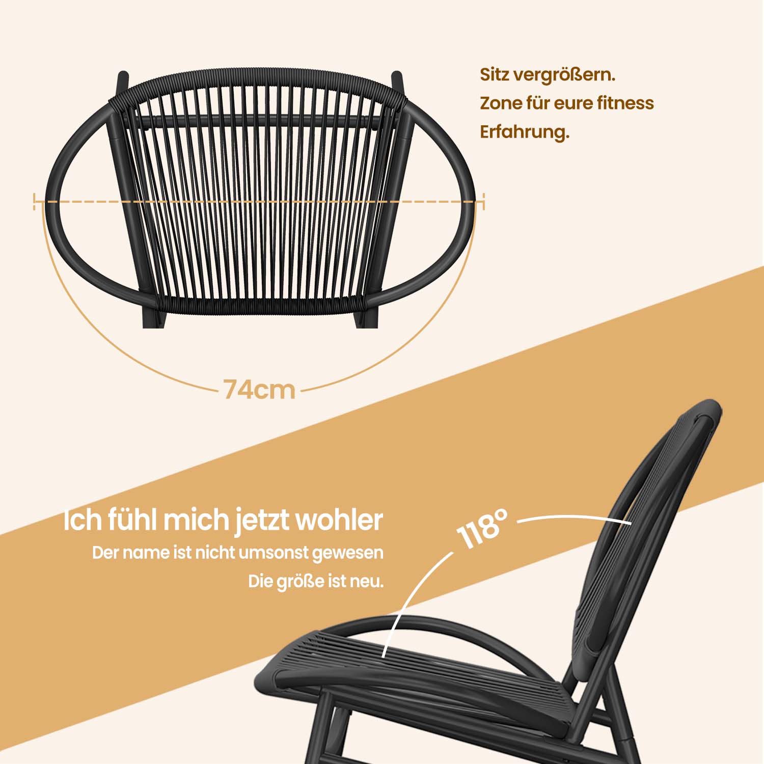 Balcony furniture set of 3 - garden set with table and 2 chairs, PE polyrotan