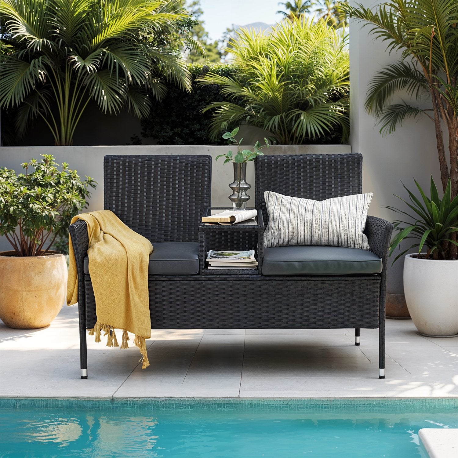 Balcony furniture set - Van PE Polyrotan, with table