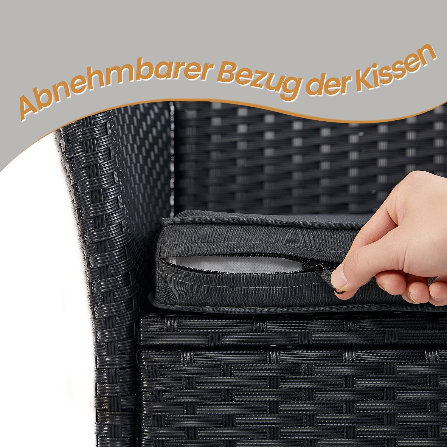 Balcony furniture set - Van PE Polyrotan, with table