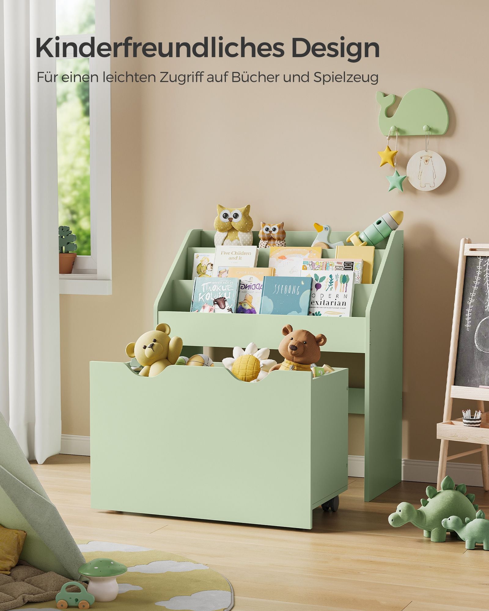 Bookcase - with 3 shelves and on wheels