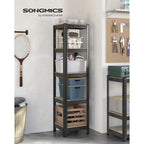 Small rack box - Living room cabinet - Extra strong - 5 levels - Black