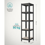 Small rack box - Living room cabinet - Extra strong - 5 levels - Black