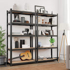 Storage cabinet - Set of 2 - Metal frame - 200 x 100 x 50 cm - taxable up to 875 kg - Black