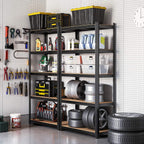 Storage cabinet - Set of 2 - Metal frame - 200 x 100 x 50 cm - taxable up to 875 kg - Black