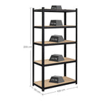 Storage cabinet - Set of 2 - Metal frame - 200 x 100 x 50 cm - taxable up to 875 kg - Black