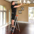 Ladder - 3 steps - Aluminum - Anti -slip feet - load capacity 150 kg