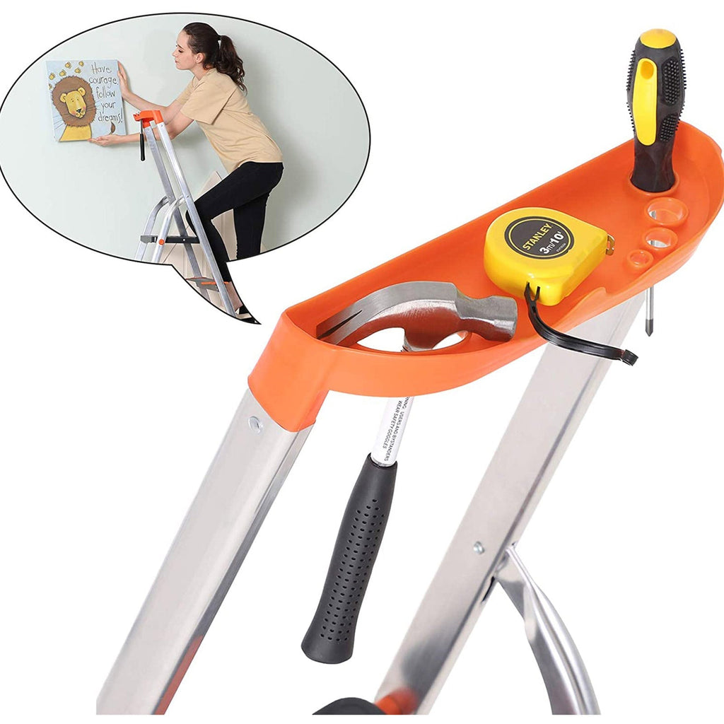 Ladder - 3 steps - Aluminum - Anti -slip feet - load capacity 150 kg