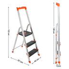 Ladder - 3 steps - Aluminum - Anti -slip feet - load capacity 150 kg