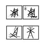 Ladder - Folding Ladder - 3 steps - Aluminum - Anti -slip - Taxable up to 150 kg - Orange / Silver