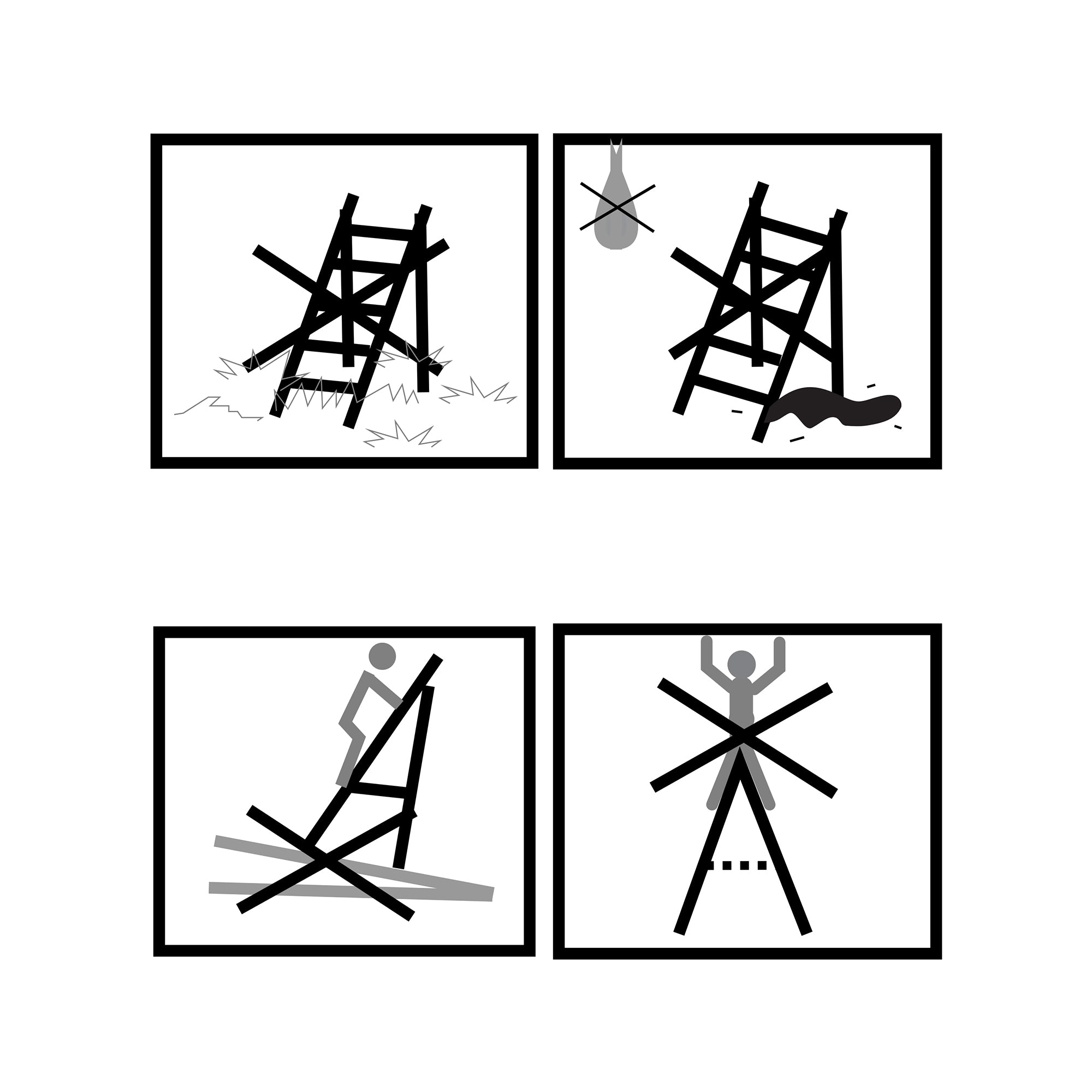 Ladder - Folding Ladder - 3 steps - Aluminum - Anti -slip - Taxable up to 150 kg - Orange / Silver