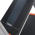 Ladder - Folding Ladder - 3 steps - Aluminum - Anti -slip - Taxable up to 150 kg - Orange / Silver