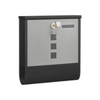 Wall letterbox - Letterbox - With Newspaper box and nameplate - With lock - Silver Black