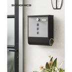 Wall letterbox - Letterbox - With Newspaper box and nameplate - With lock - Silver Black