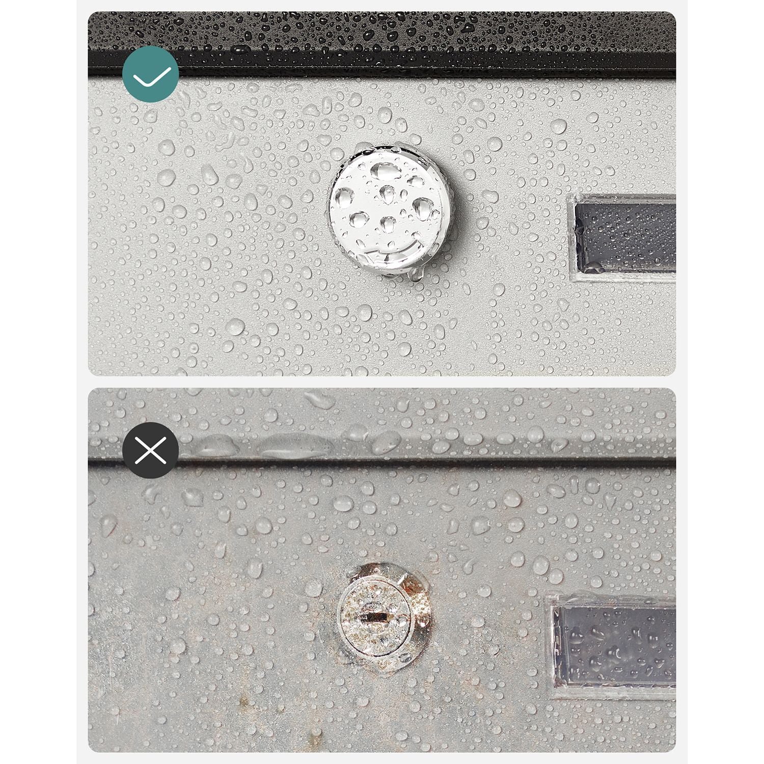 Wall letterbox - Letterbox - With Newspaper box and nameplate - With lock - Silver Black