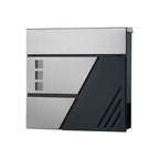 Mailbox - Wall bus - With window - Stainless steel - Silver / Anthracite