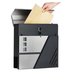 Mailbox - Wall bus - With window - Stainless steel - Silver / Anthracite
