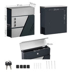 Mailbox - Wall bus - With window - Stainless steel - Silver / Anthracite