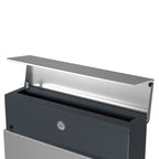 Letterbox - Lockable wall letterbox - With newspaper compartment - Modern - Silver
