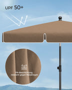 Parasol 200 x 125 cm foldable and adjustable in height