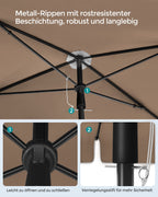 Parasol 200 x 125 cm foldable and adjustable in height