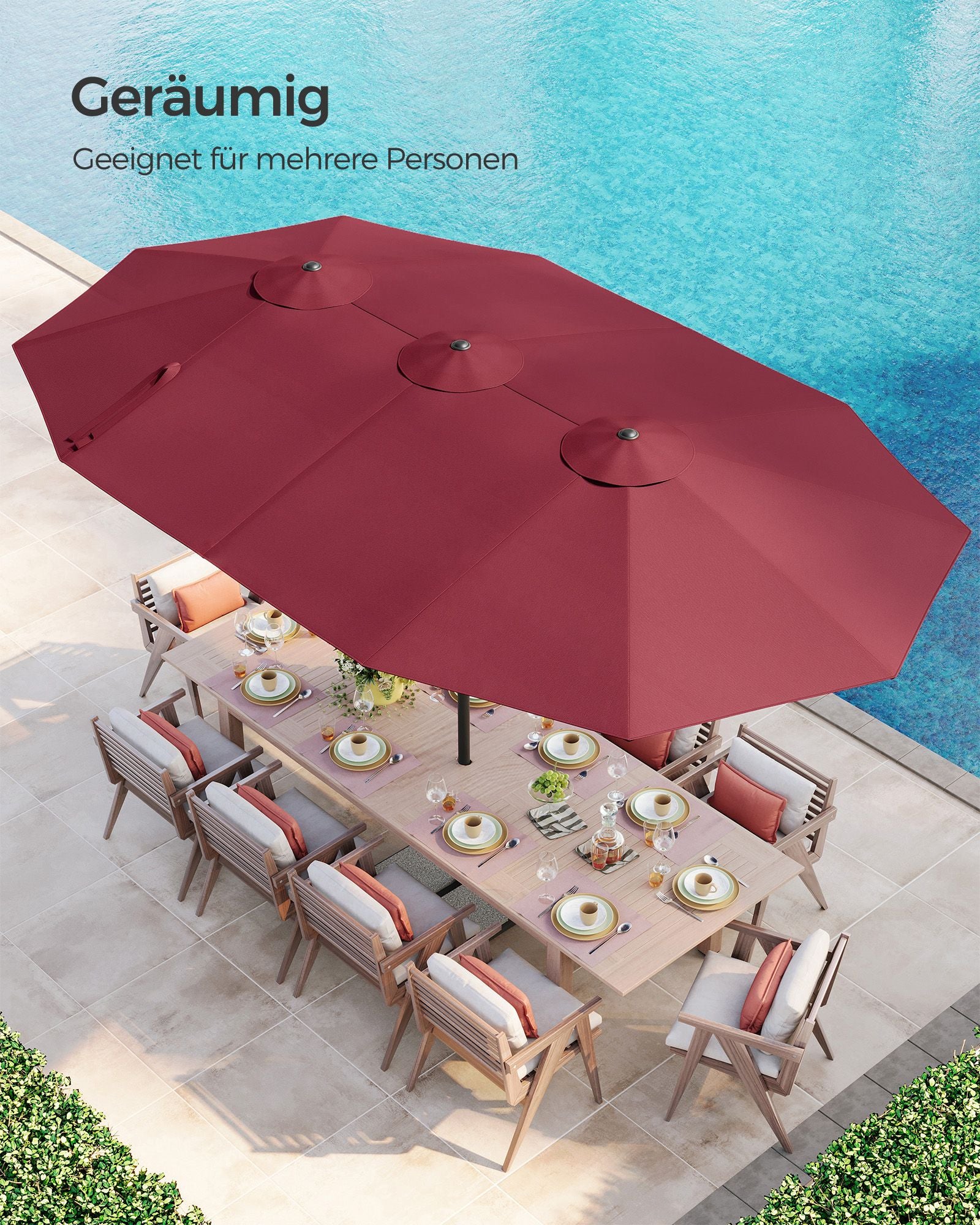 Double parasol-460 x 270 cm-with pendulum and UV protection