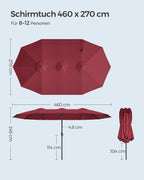Double parasol-460 x 270 cm-with pendulum and UV protection