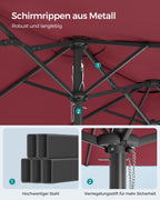 Double parasol-460 x 270 cm-with pendulum and UV protection