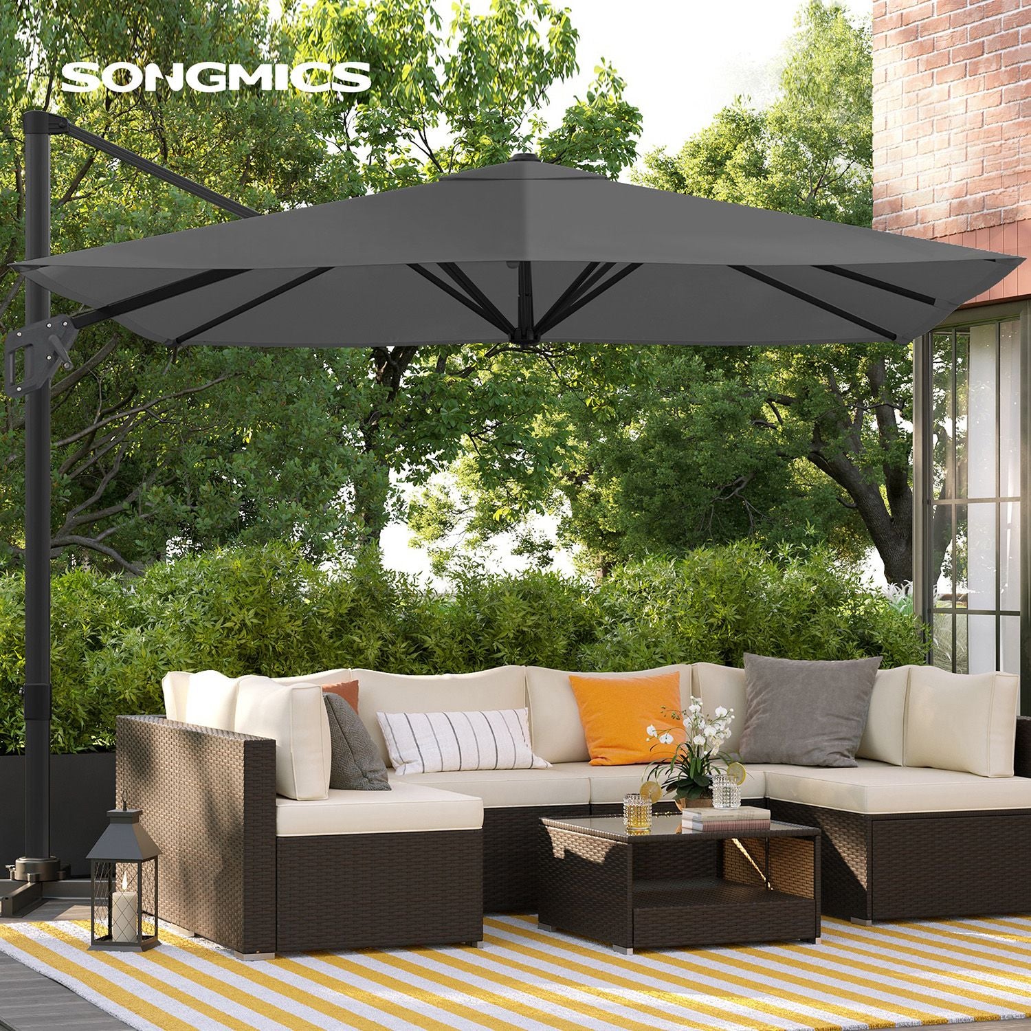 Parasol - 290 × 290 cm - 360 ° rotatable - with standard