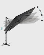 Parasol - 290 × 290 cm - 360 ° rotatable - with standard