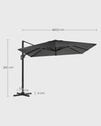 Parasol - 290 × 290 cm - 360 ° rotatable - with standard