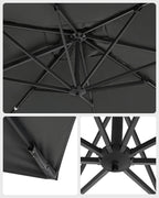 Parasol - 290 × 290 cm - 360 ° rotatable - with standard
