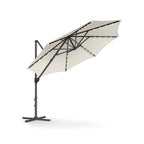 Parasol Ø300 cm-UPF 50+-With 28 LED lamps-Gray