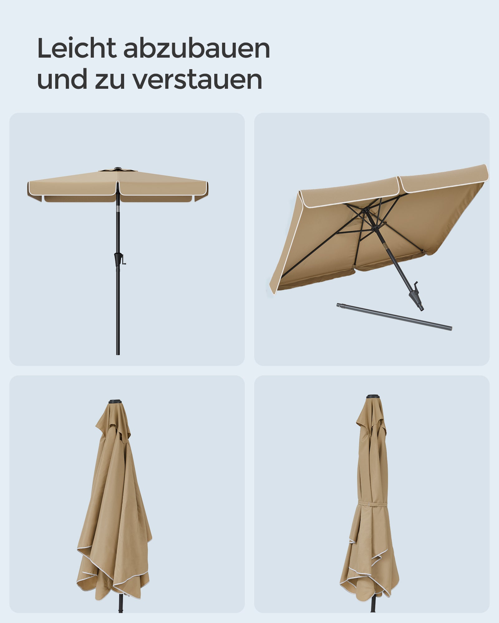 Balcony Parasol - Rectangular - 200 x 150 cm - Taupe