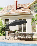 Parasol Ø300 cm - UPF 50+ - with crank and cross foot - Gray