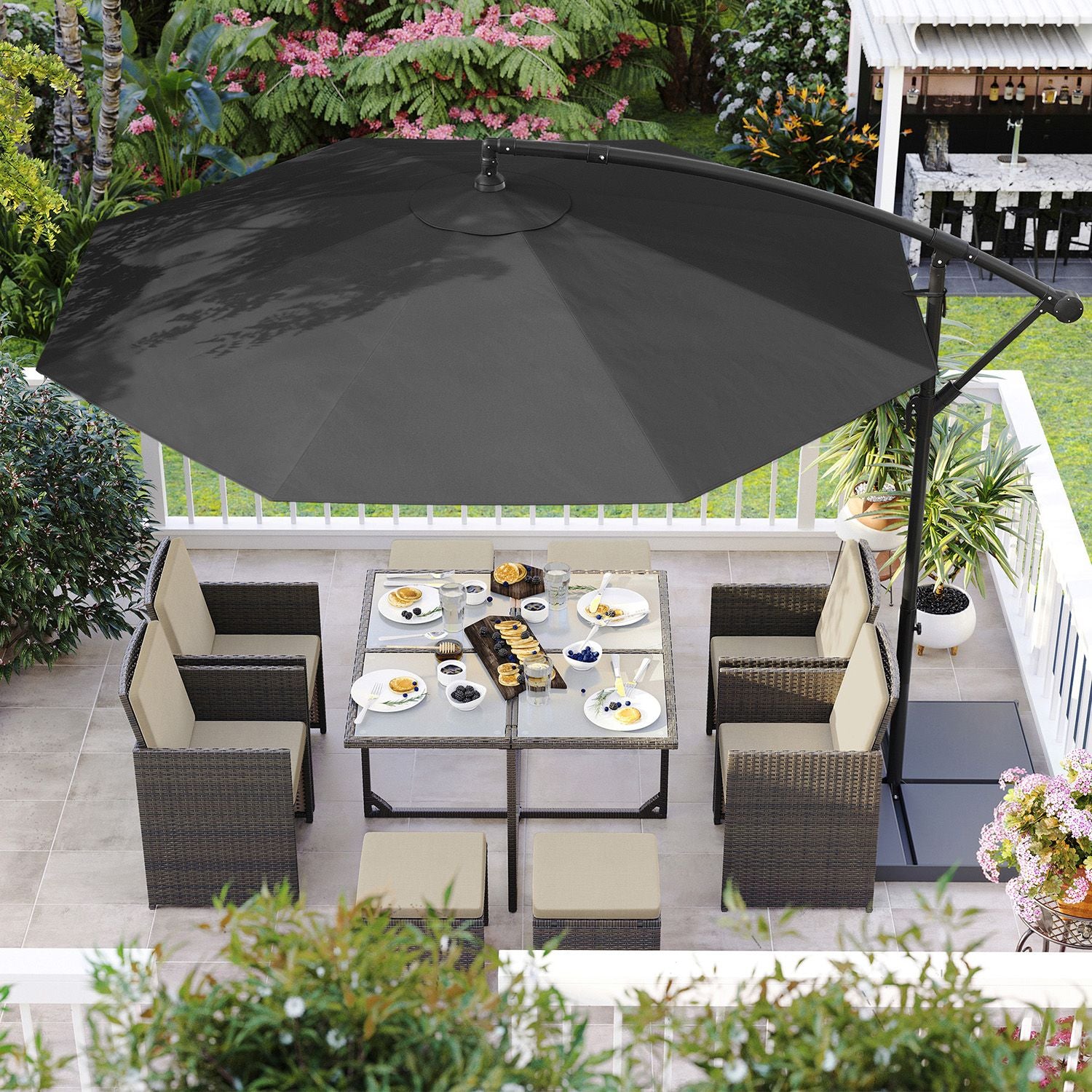 Parasol - with crank - for opening and closing