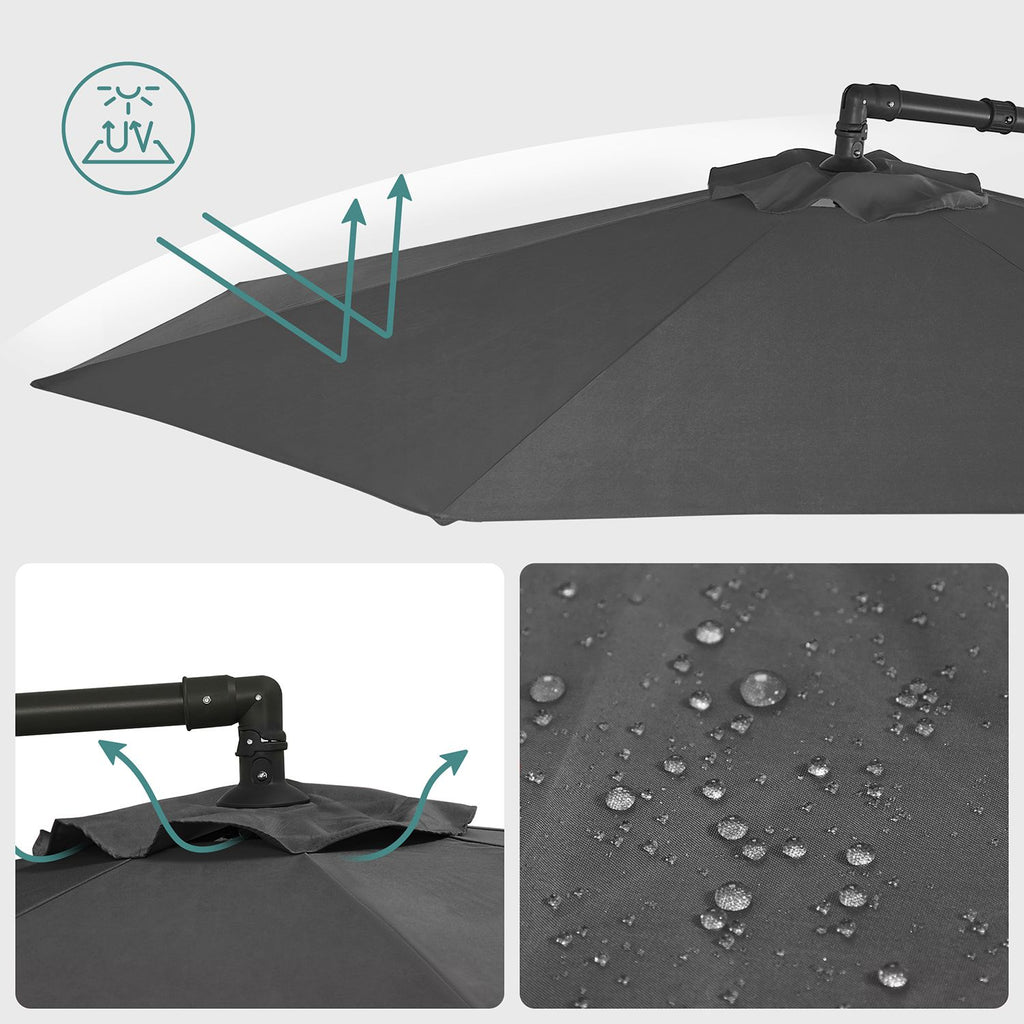 Parasol - with crank - for opening and closing