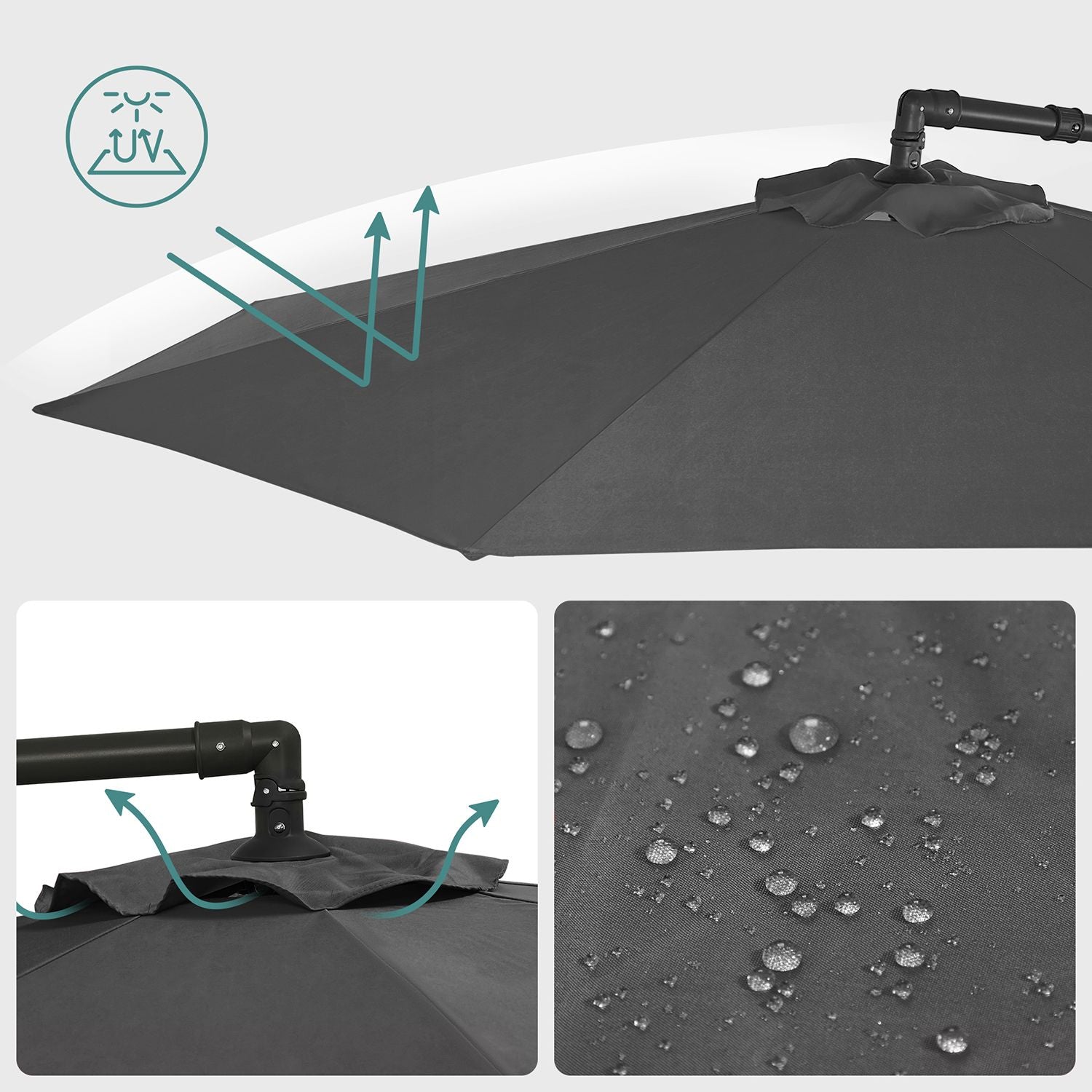 Parasol - with crank - for opening and closing