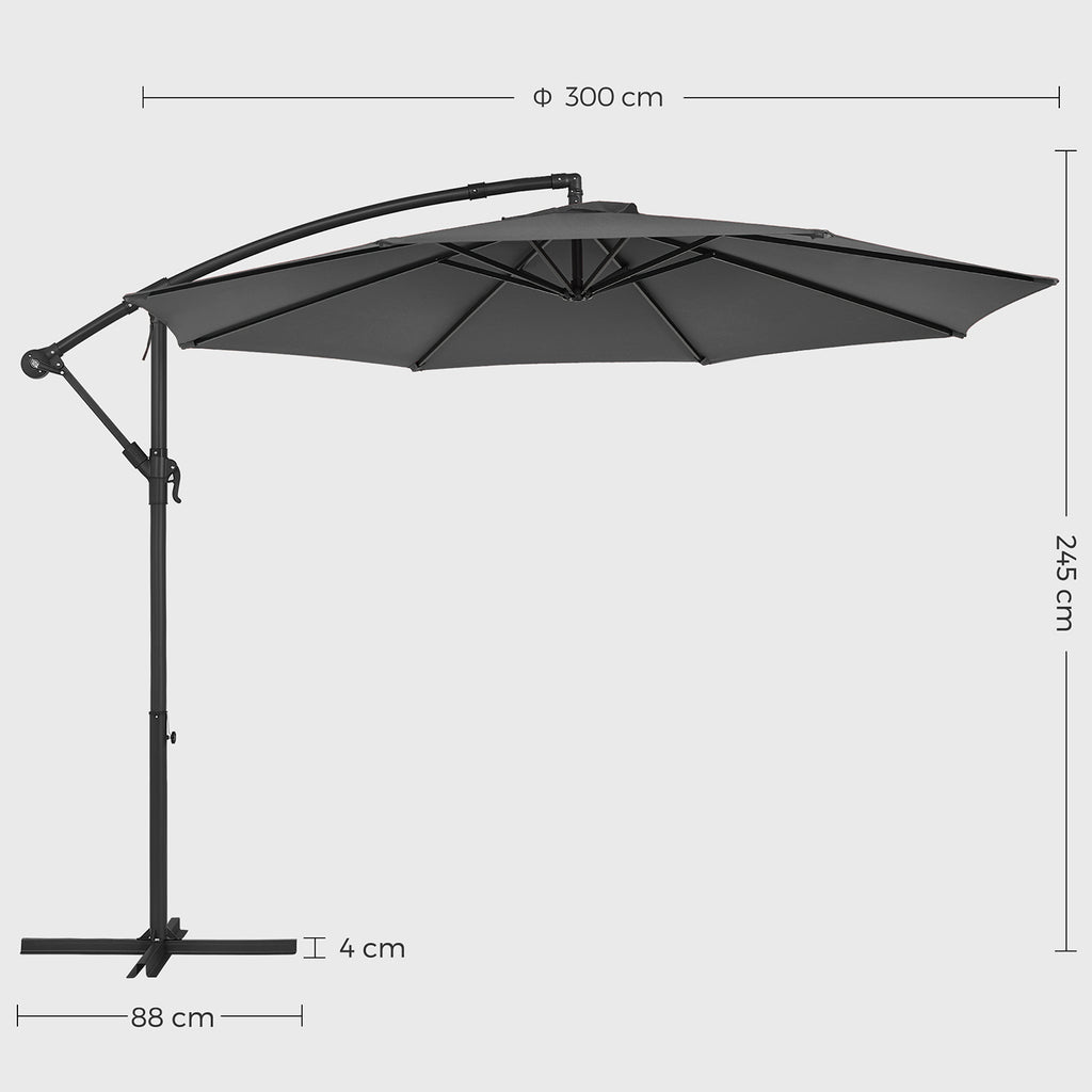 Parasol - with crank - for opening and closing