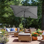 Parasol - Rectangular garden parasol - Foldable - 200 x 125 cm - Gray