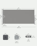 Extendable side canopy- 140 x 300 cm- Wind & Privacy Protection