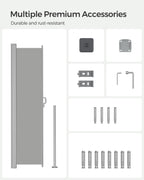 Extendable side canopy- 140 x 300 cm- Wind & Privacy Protection