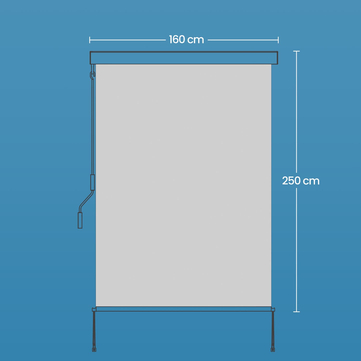 Vertical canopy - extendable, set of 2, sun protection for balcony or terrace
